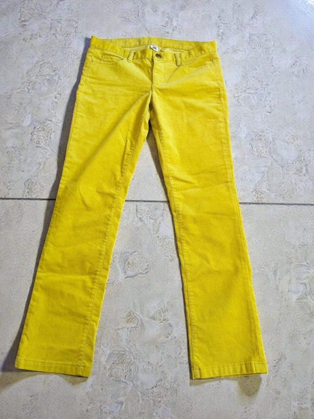 J CREW Yellow Corduroy Straight Leg Pants Size 30 Short